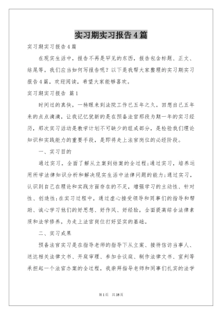 实习期实习报告4篇
