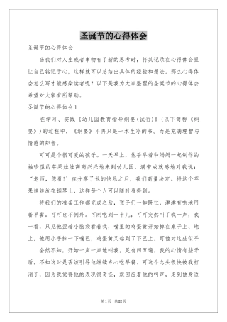 圣诞节的体会心得