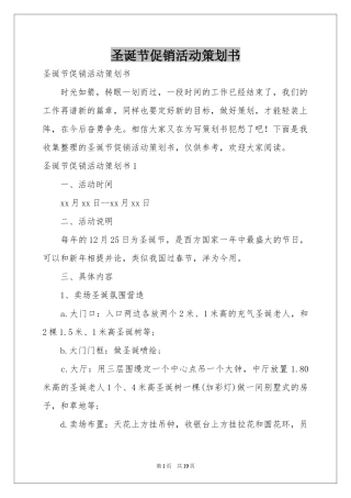 圣诞节促销活动策划书