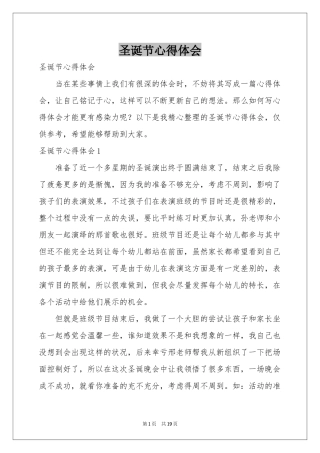 圣诞节体会心得