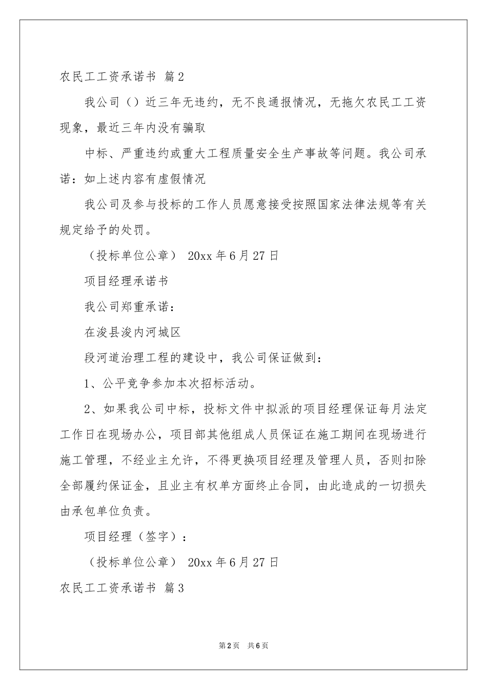农民工工资承诺书汇总7篇_第2页
