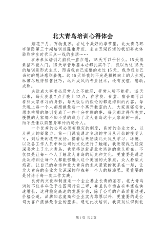 北大青鸟培训心得体会