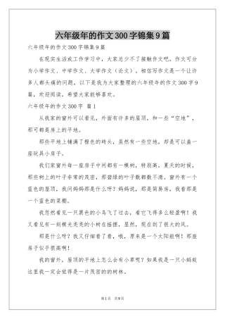 六年级年的作文300字锦集9篇