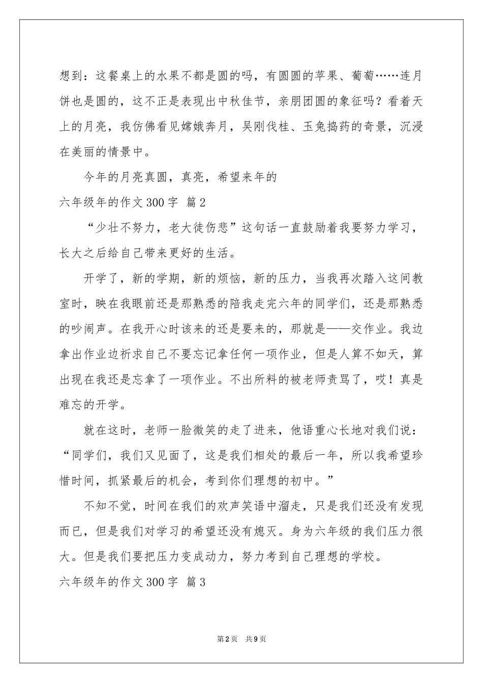 六年级年的作文300字合集10篇_第2页