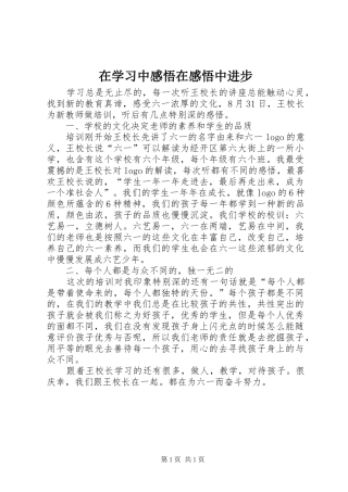 在学习中感悟在感悟中进步