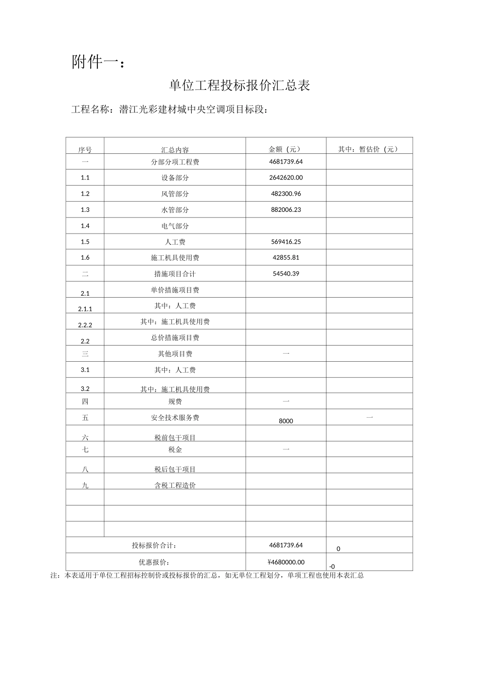 空调附件清单_第1页