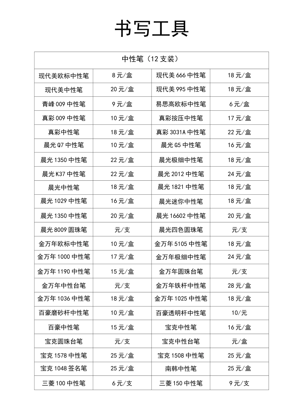 办公用品报价单_第2页