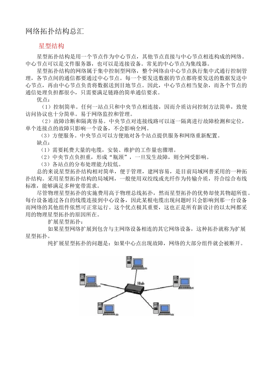 网络拓扑结构大全和图片(星型、总线型、环型、树型、分布式、网状拓扑结构)_第1页