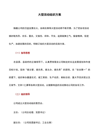 活动方案：大型活动组织方案