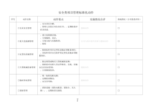 现场标准化动作表