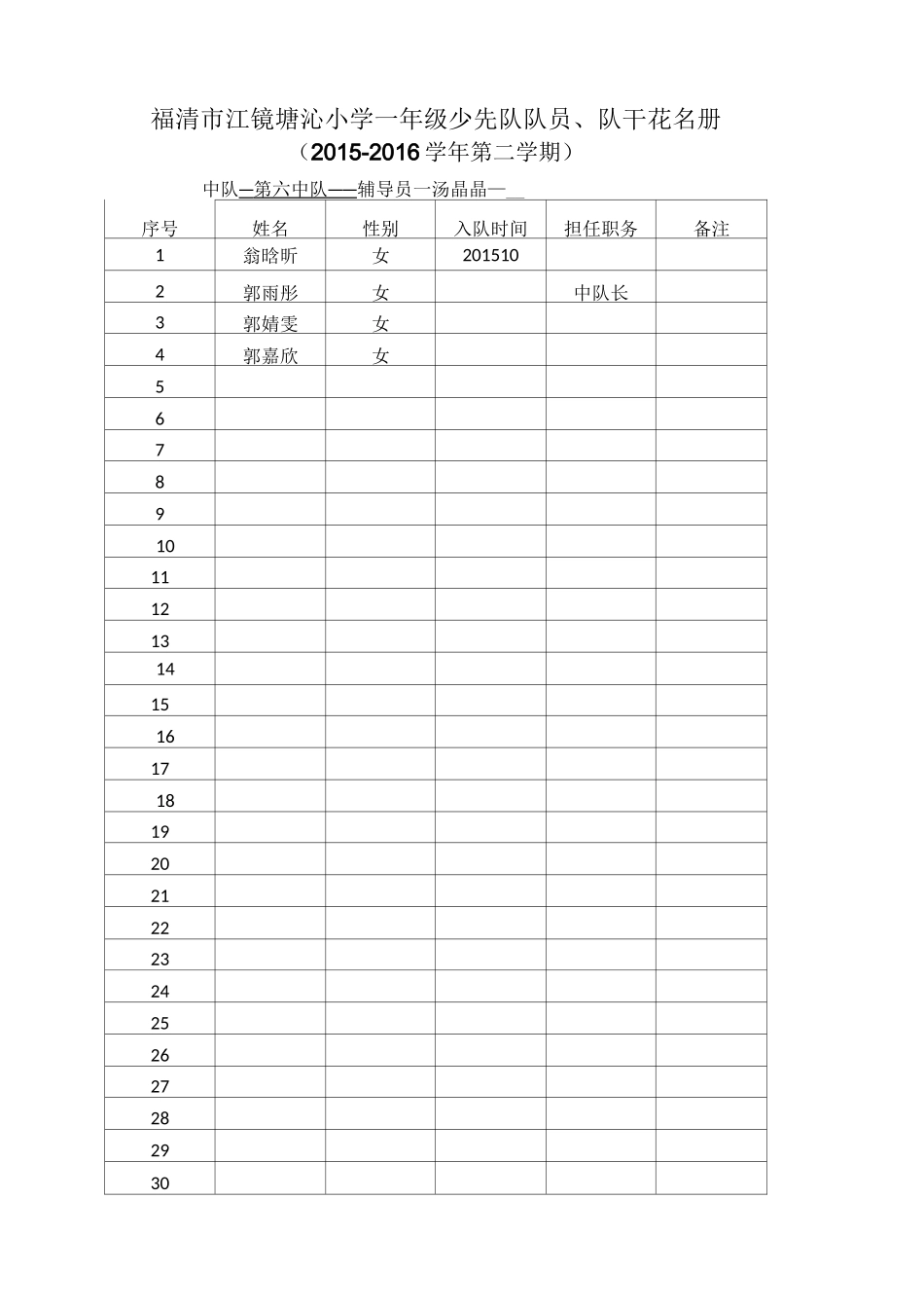 少先队花名册_第1页