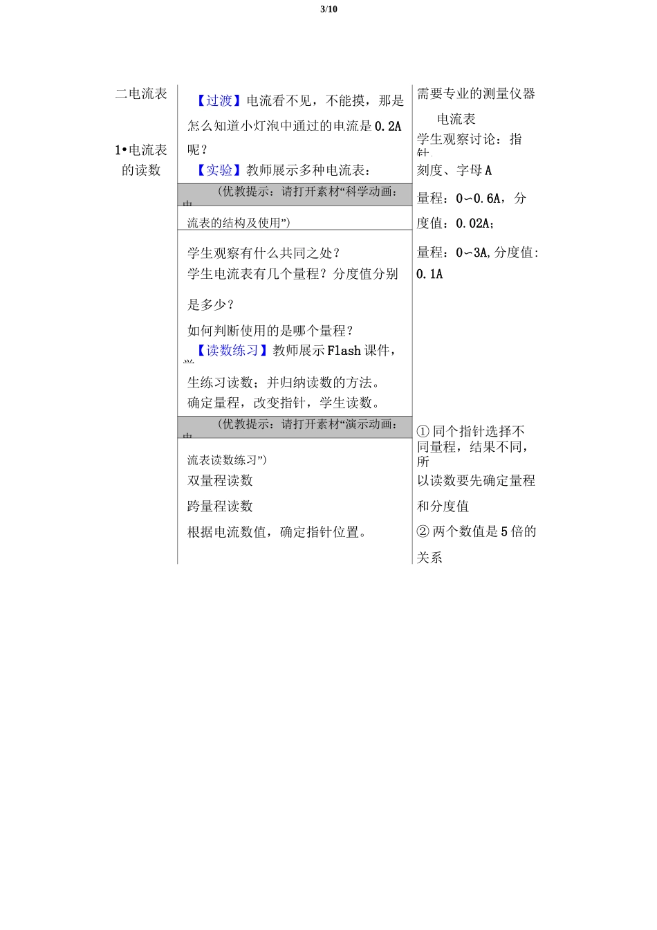 《电流的测量》教案_第3页