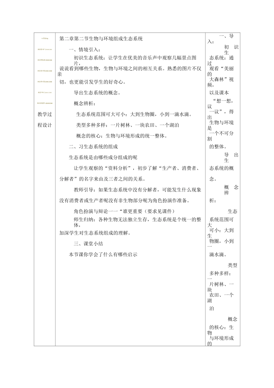 “生物与环境组成生态系统”【公开课教案】_第3页