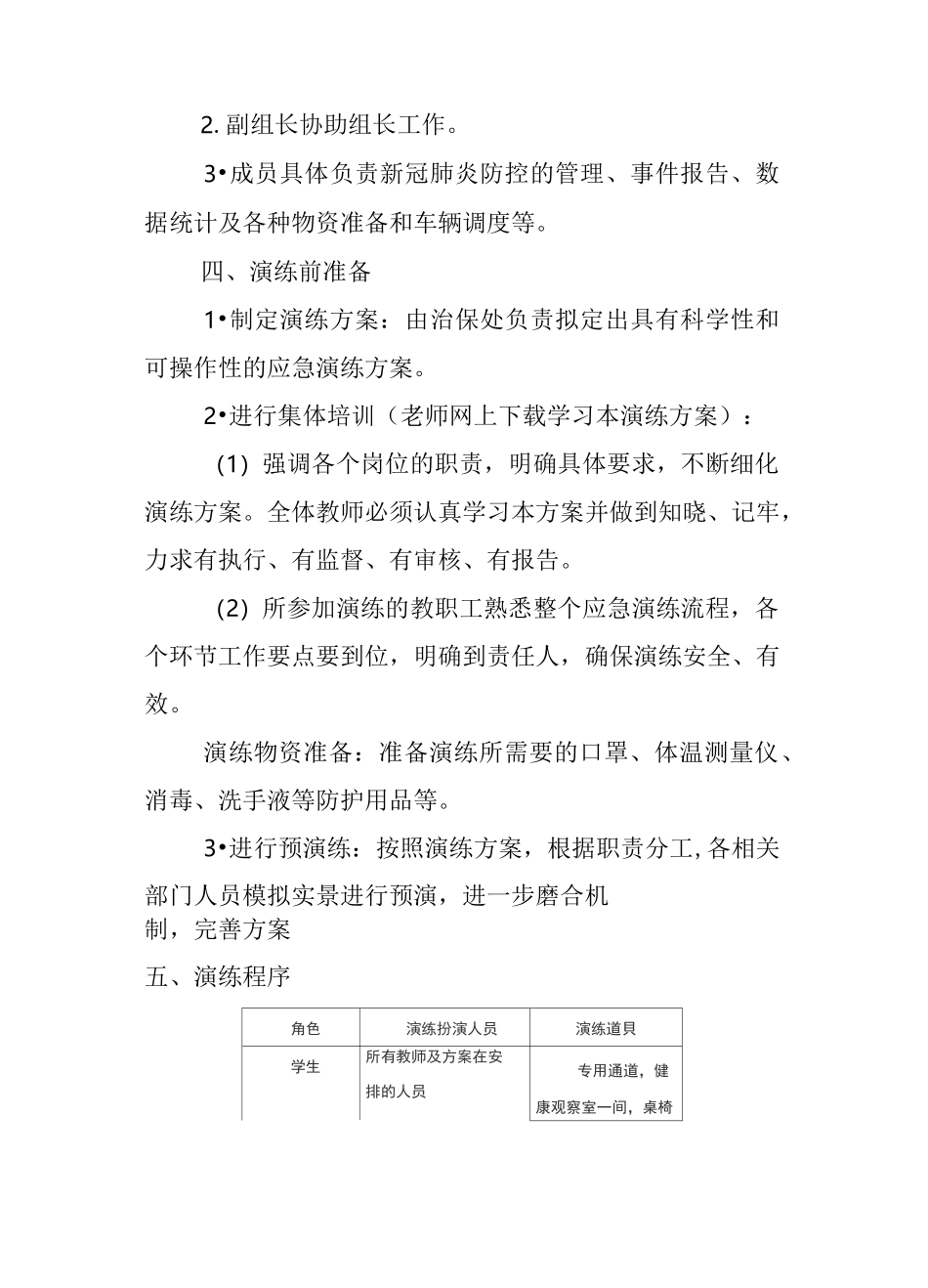 小学2020年秋冬季新冠肺炎疫情防控应急演练方案_第2页