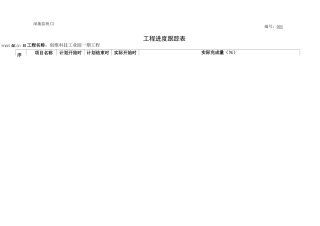 工程进度跟踪表