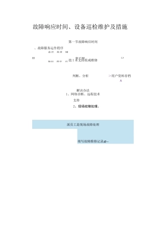 故障响应及设备巡检维护措施