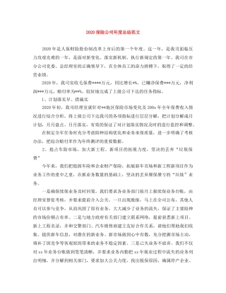 2024保险公司年度总结范文 