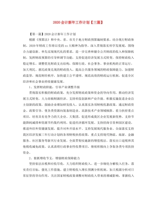 2024会计新年工作计划【三篇】 