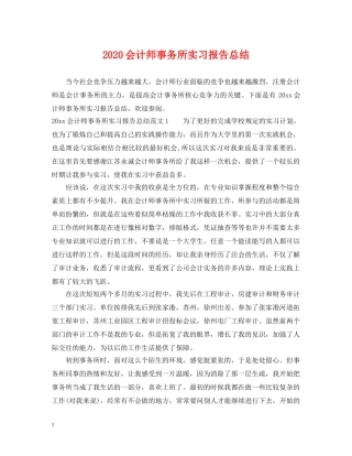 2024会计师事务所实习报告总结 