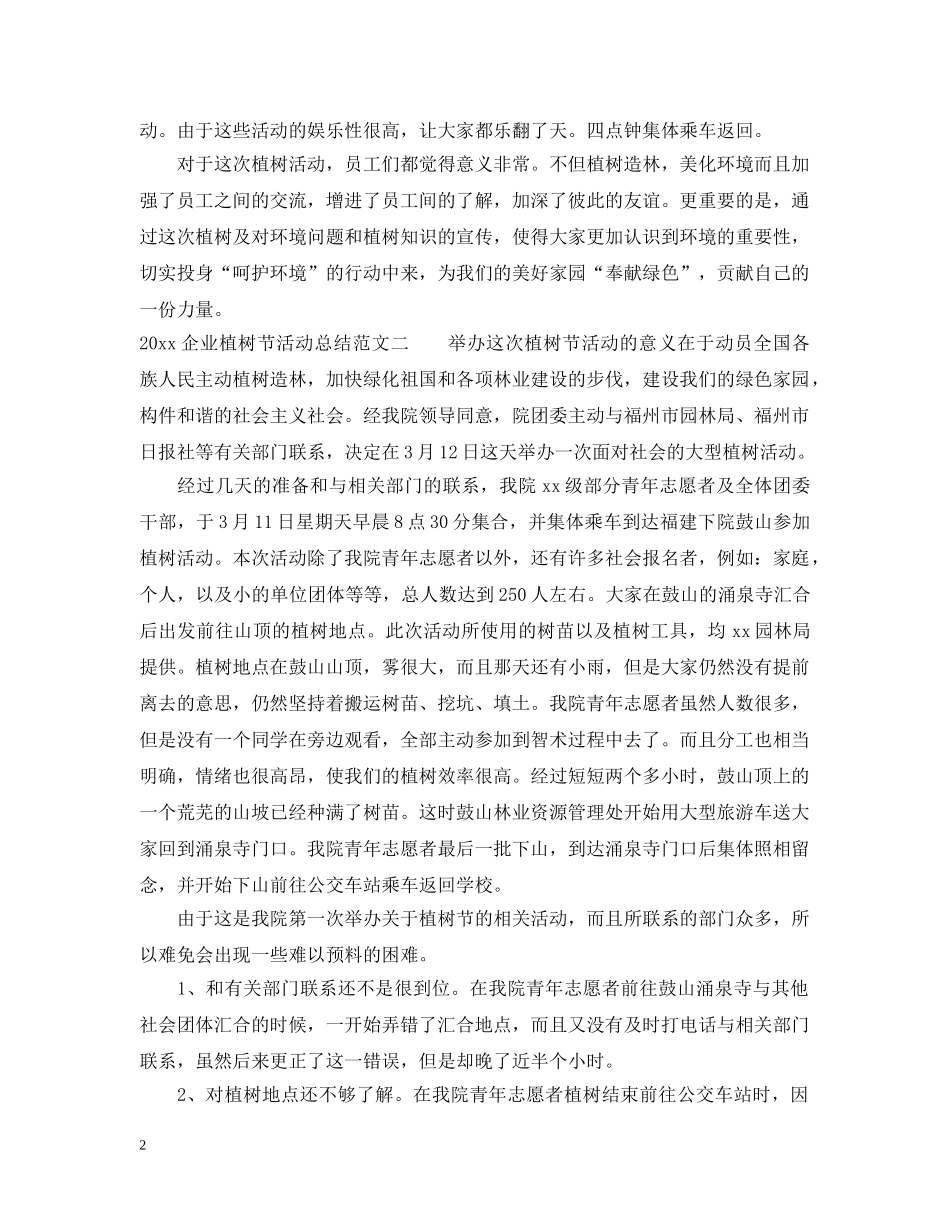 2024企业植树节活动总结 _第2页