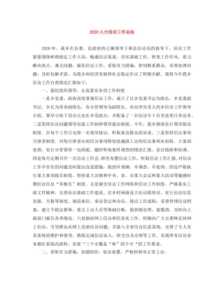 2024人大信访工作总结 