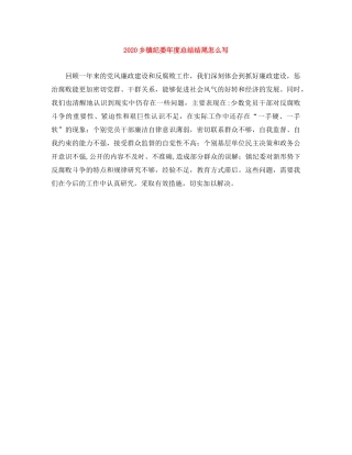 2024乡镇纪委年度总结结尾怎么写 