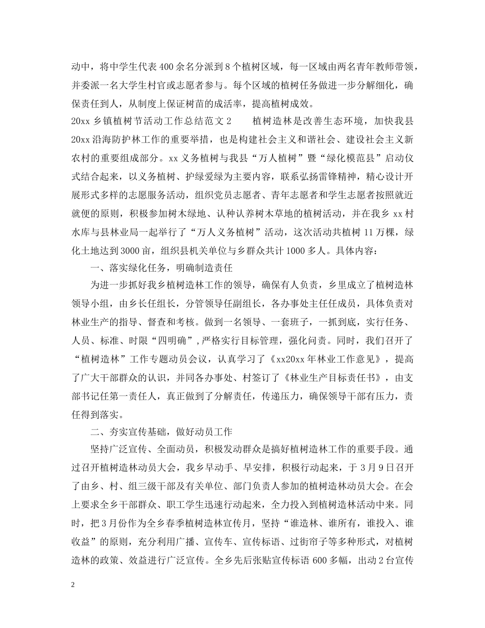 2024乡镇植树节活动工作总结 _第2页