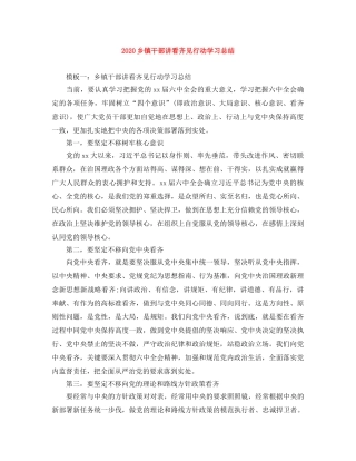 2024乡镇干部讲看齐见行动学习总结 