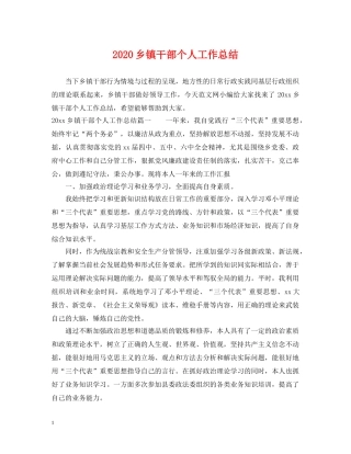 2024乡镇干部个人工作总结 