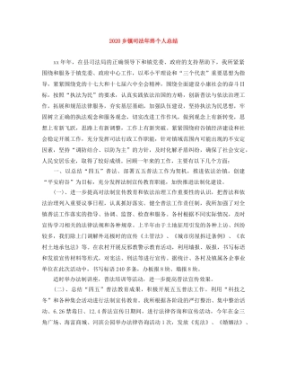 2024乡镇司法年终个人总结(1) 