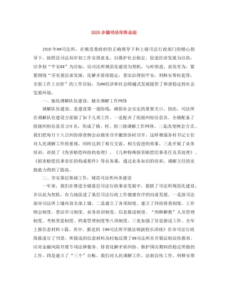2024乡镇司法年终总结 