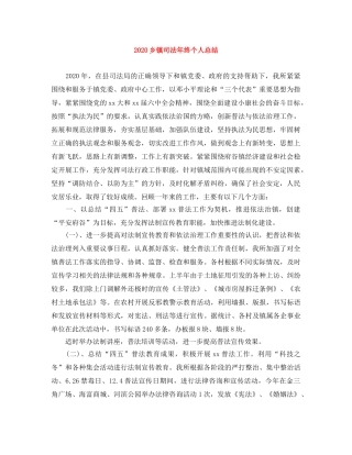 2024乡镇司法年终个人总结 