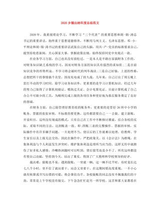 2024乡镇出纳年度总结范文 