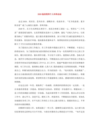 2024临床药师个人年终总结 