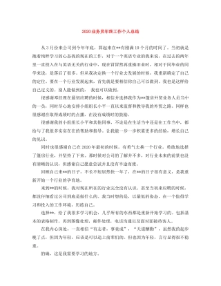 2024业务员年终工作个人总结 