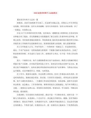 2024业务员年终个人总结范文 