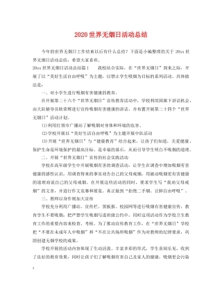 2024世界无烟日活动总结 