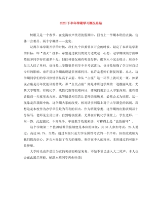 2024下半年学期学习概况总结 