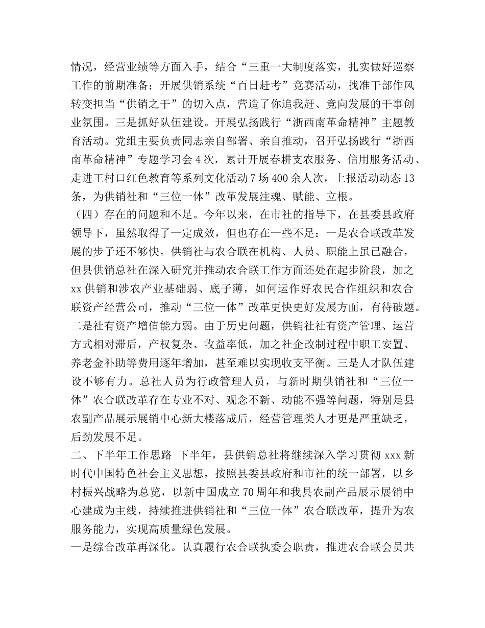 2024上半年工作总结 [供销合作总社2024年上半年工作总结和下半年工作思路汇编] _第3页