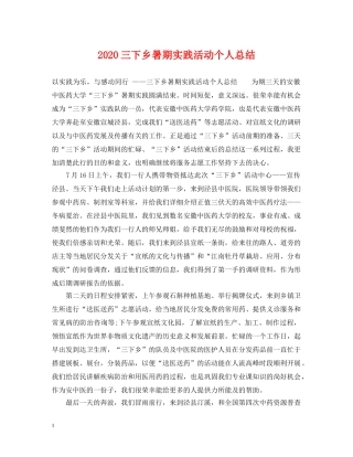 2024三下乡暑期实践活动个人总结 