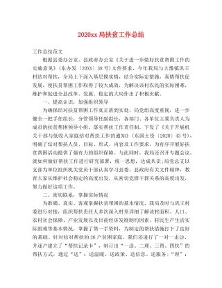2024xx局扶贫工作总结 