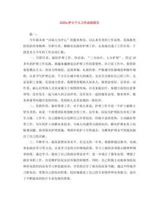 2024n护士个人工作总结范文 