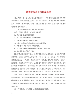 销售业务员工作自我总结 