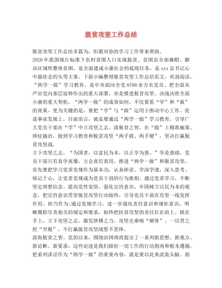 脱贫攻坚工作总结 (2) 