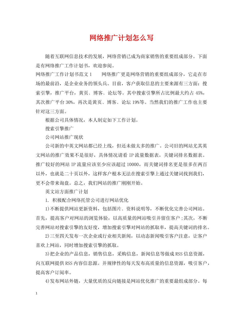 网络推广计划怎么写 _第1页