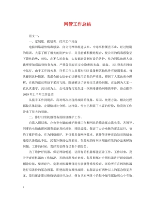 网管工作总结 