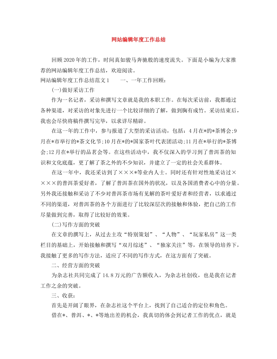 网站编辑年度工作总结 _第1页