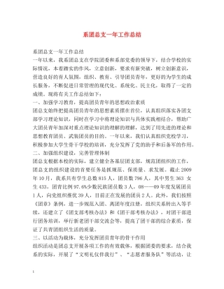 系团总支一年工作总结 