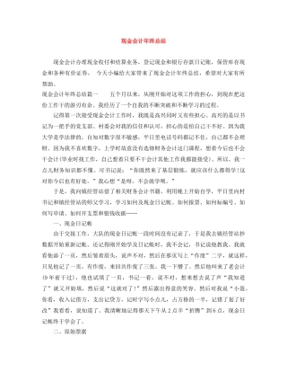 现金会计年终总结 