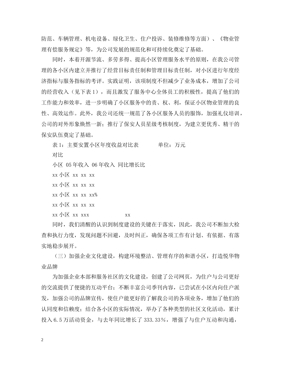 物业管理年终总结 _第2页